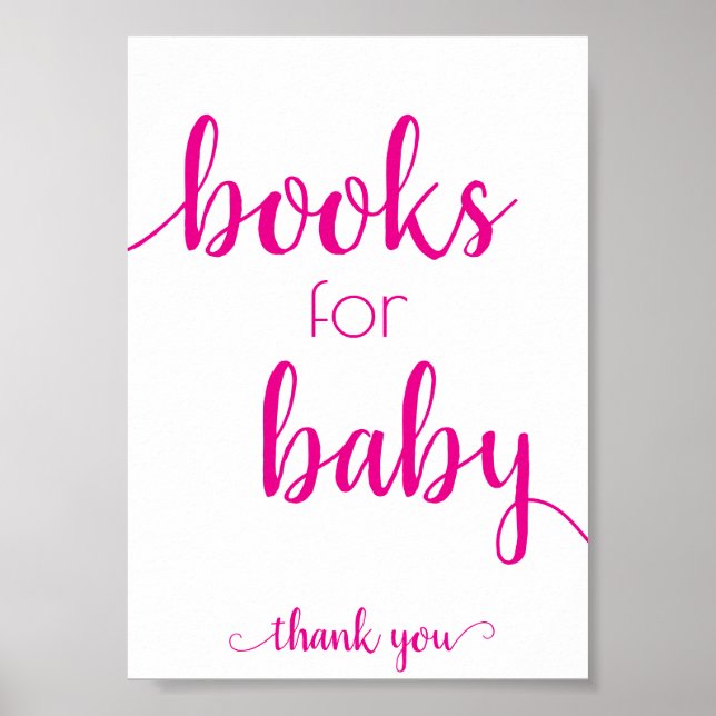 Poster Baby shower chic | Panneau de table Livres bleu Du (Devant)