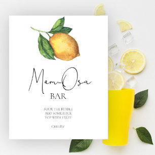 Poster Baby shower citron Momosa bar