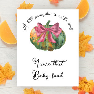 Poster Baby shower citrouille arc Nom de cette nourriture