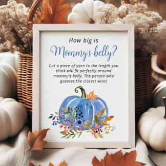 Poster Baby shower Citrouille bleu Quelle taille a le ven