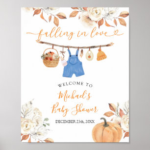 Poster Baby shower Citrouille de d'accueil