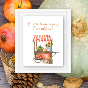 Poster Baby shower citrouille devine combien de citrouill