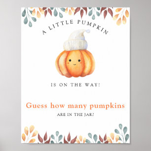 Poster Baby shower citrouille devine combien de citrouill