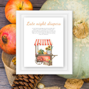 Poster Baby shower citrouille - Jeu de couches tard la nu