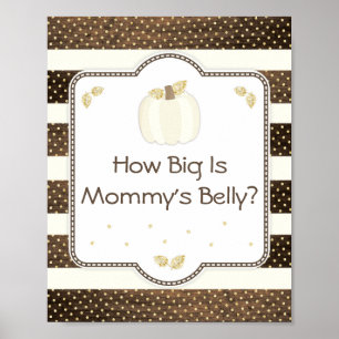 Poster Baby shower citrouille Mommy's Belly Jeu, Ivory Bo