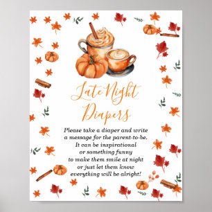 Poster Baby shower Citrouille Spice Café tard dans la nui