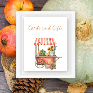 Poster Baby shower citrouilles d'automne - cartes et cade