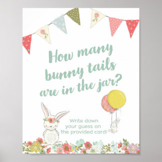 Poster Baby shower Combien de Queues de lapin sont dans l