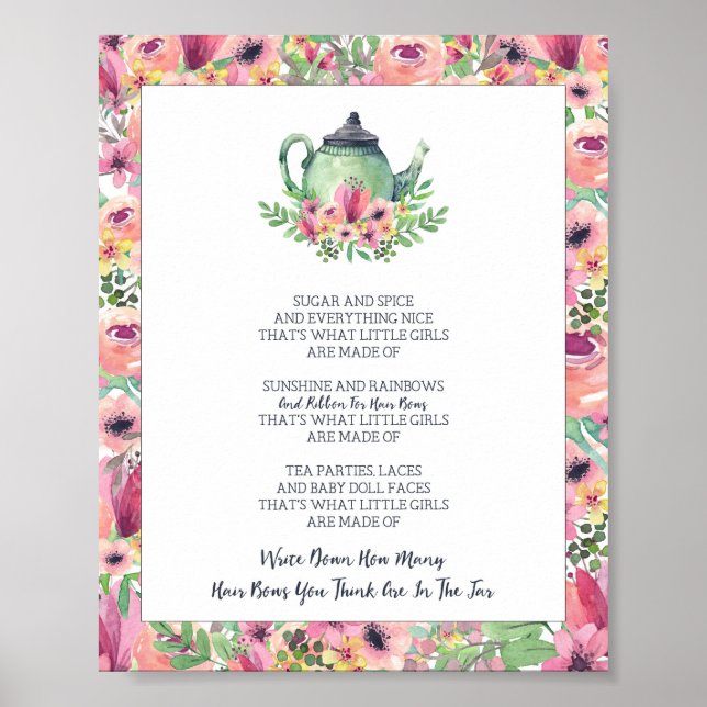 Poster Baby shower Combien de vaches dans le pot (Devant)