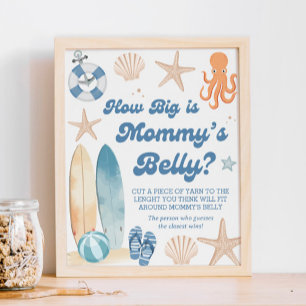 Poster Baby shower côtier Quelle taille a son ventre