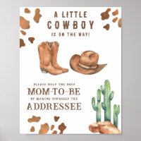 Baby shower Cowboy - Aidez la maman à être occupée