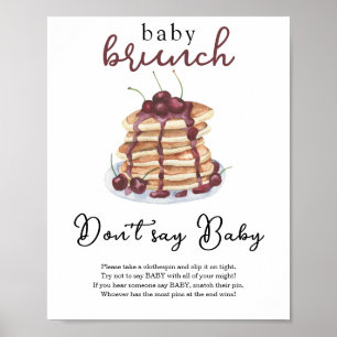 Poster Baby shower crêpes Ne dites pas Bébé