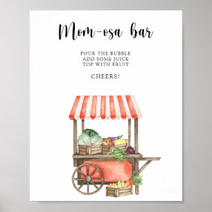 Poster Baby shower cultivé localement - Bar Momosa