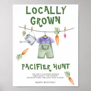 Poster baby shower cultivé localement - chasse à la pacif