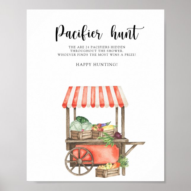 Poster baby shower cultivé localement - chasse à la pacif (Devant)