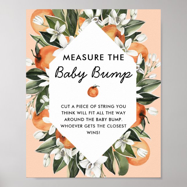 Poster Baby shower Cutie Mesurer Le Jeu Bump Bébé (Devant)