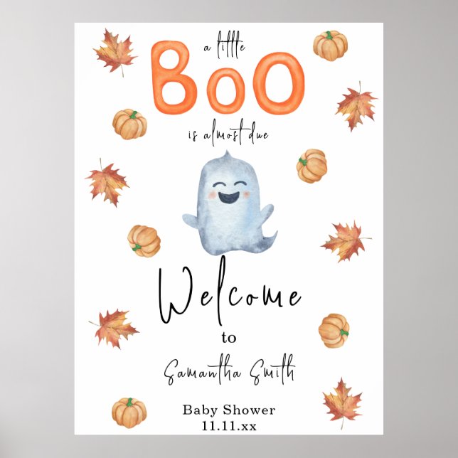 Poster Baby shower d'accueil du fantôme d'Halloween (Devant)
