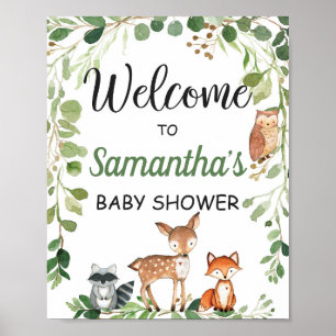 Poster Baby shower d'Affiche de bienvenue des animaux de 