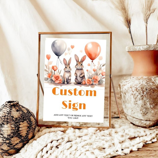 Poster Baby shower d'anniversaire Bunny de PâquesPanneau  (Créateur téléchargé)