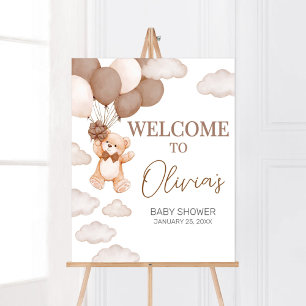 Poster Baby shower d'attente d'ours Brown