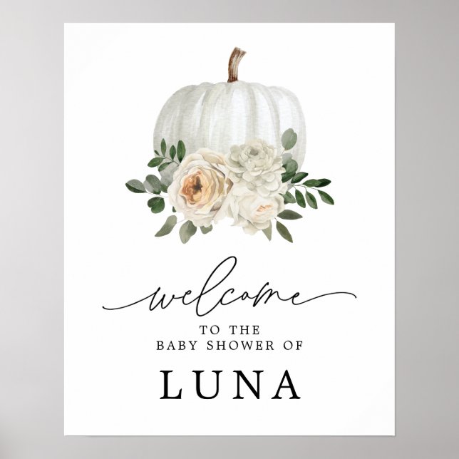 Poster Baby shower d'automne (Devant)