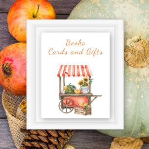 Poster baby shower d'automne citrouille - cartes et cadea