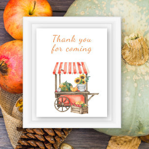 Poster baby shower d'automne citrouille - merci