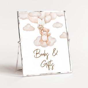 Poster Baby shower de ballons pour bébé Brown Livres et c
