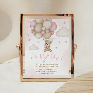 Poster Baby shower de ballons pour filles nocturnes