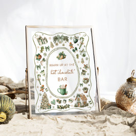 Poster Baby shower de bar à chocolat chaud hiver