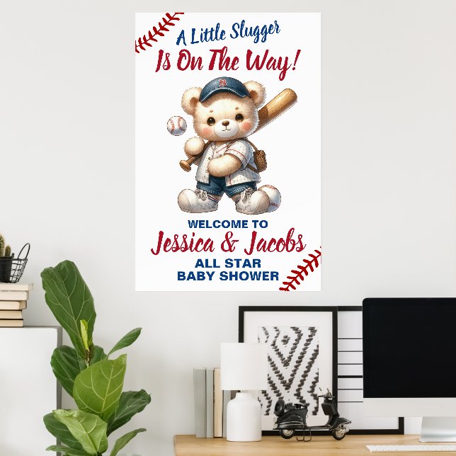 Poster Baby shower de baseball (Bureau à domicile)