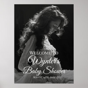 Poster Baby shower de bienvenue avec photo