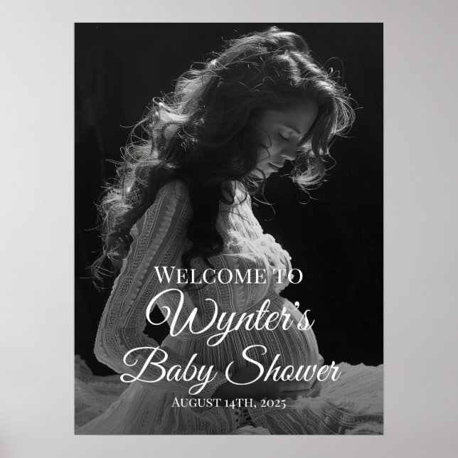 Poster Baby shower de bienvenue avec photo (Devant)