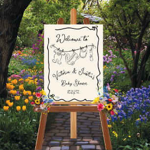 Poster Baby shower de bienvenue Whimsical