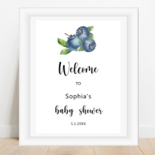 Poster Baby shower de bleuets