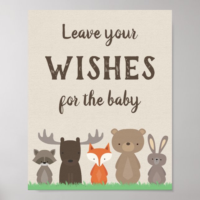 Poster Baby shower de bois Wives for Baby Sign (Devant)