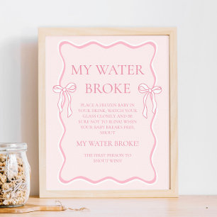 Poster Baby shower de boue rose My Water Broke Jeu