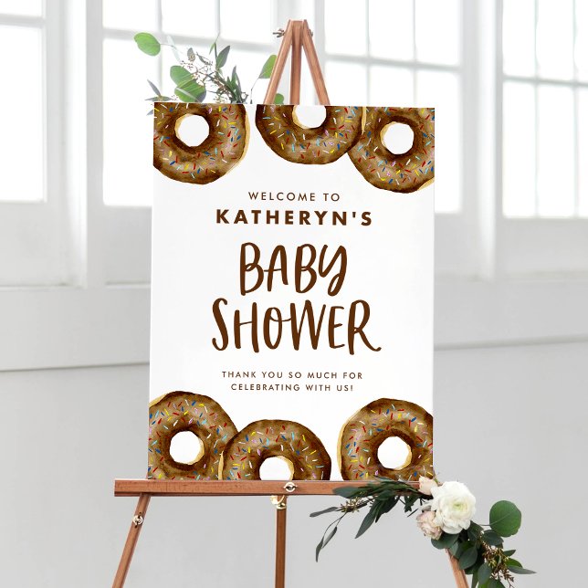 Poster Baby shower de bouillie de chocolat Bienvenue (Créateur téléchargé)