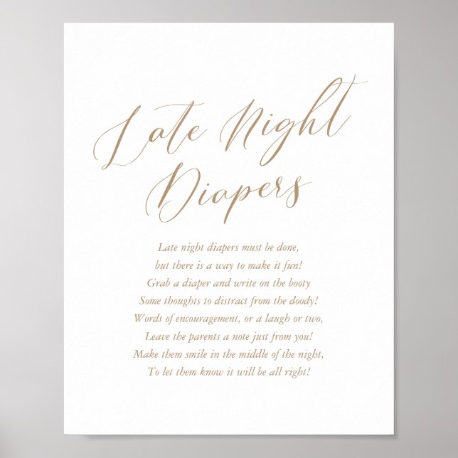 Poster Baby shower de calligraphie simple Diapositives no (Devant)