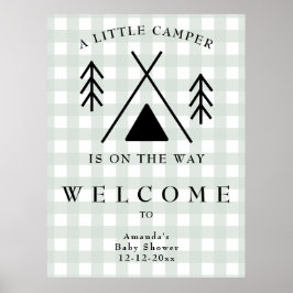 Poster Baby shower de camping de bienvenue