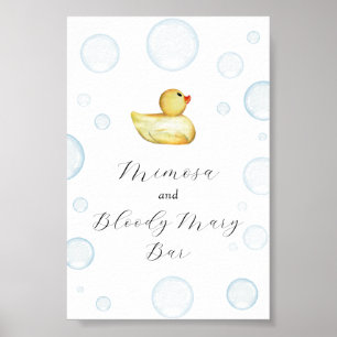 Poster Baby shower de canard en caoutchouc Mimosa et Bloo