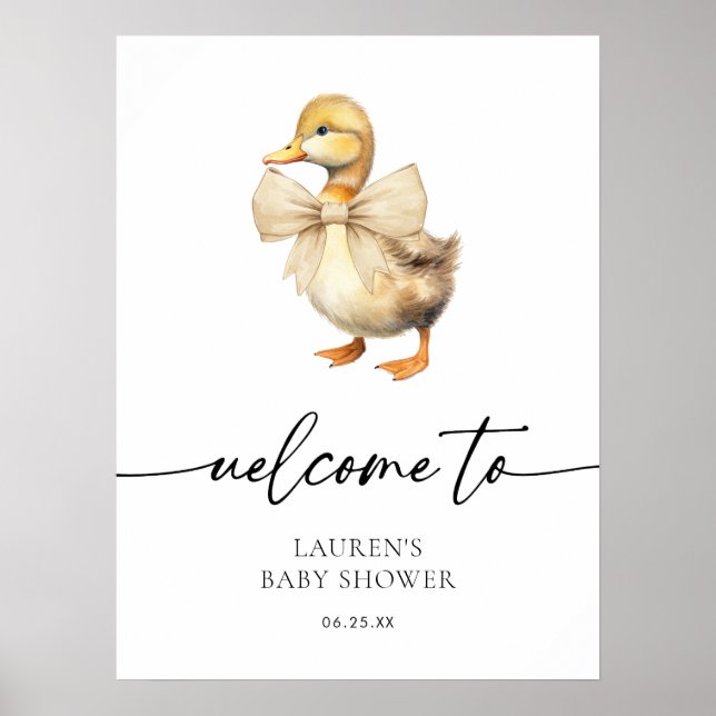 Poster Baby shower de canard neutre entre les sexes (Devant)