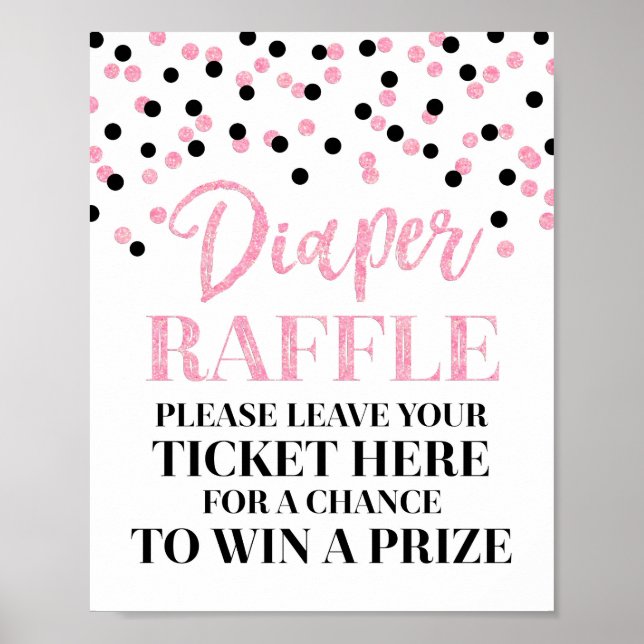 Poster Baby shower de carafe de couches de confetti noir  (Devant)