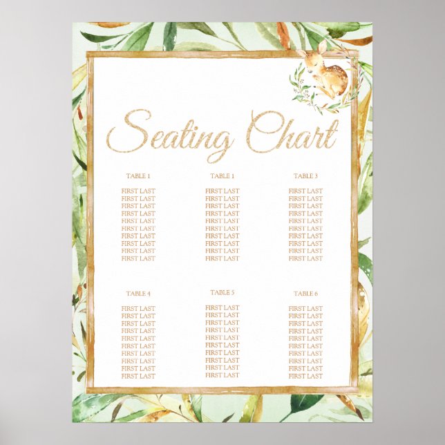 Poster Baby shower de cerfs Anniversaire de fête Carte de (Devant)
