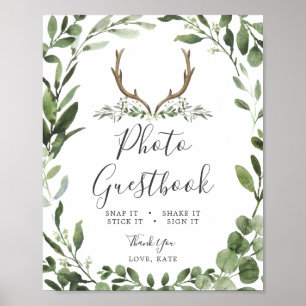Poster Baby shower de cerfs de bûcheron - Photo Guides