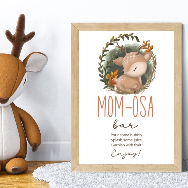 Poster Baby shower de cerfs en traîneau en bois (Créateur téléchargé)