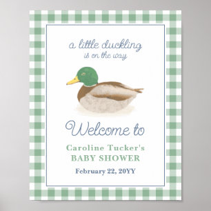 Poster Baby shower de chasse au canard de Mallard Bienven