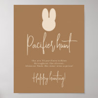Baby shower de chasse simple Bunny Pacifier