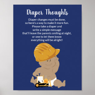 Poster Baby shower de construction Jeu de réflexion sur l