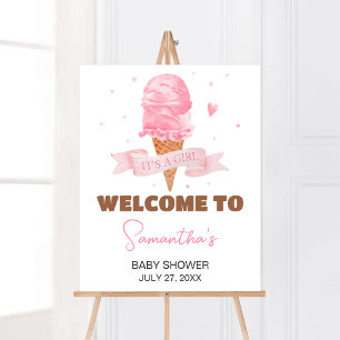 Poster Baby shower de crème glacée